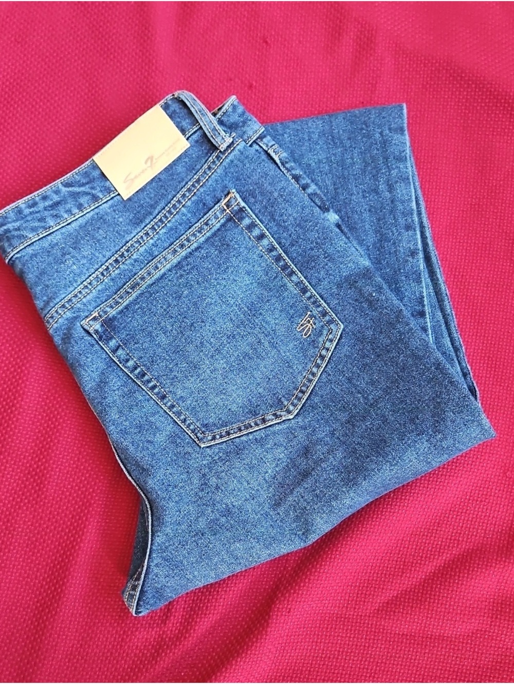 Seven7 Women's Straight Leg Denim Jeans in Blue
